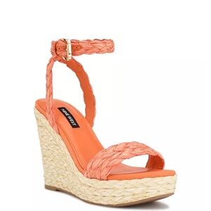 Nine West Coral Braided Espadrille Wedge Sandals with Ankle Strap
